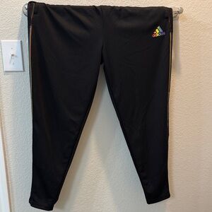 Adidas Black Rainbow Stripe Aeroready Track Pants